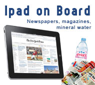 iPad, Newspapers, magazines, mineral water