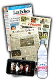 Daily newspapers, magazines, mineral water
